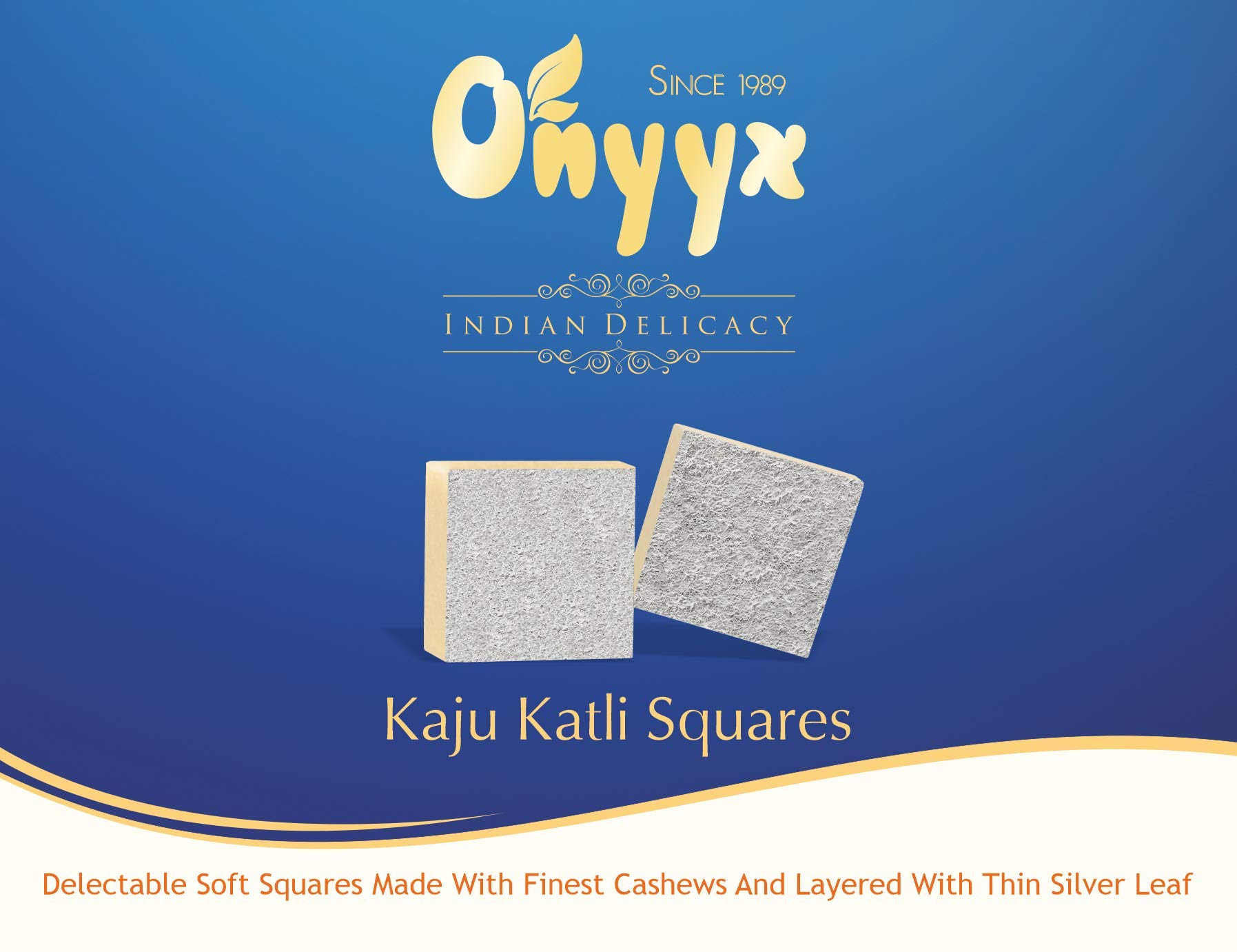Onyyx Kaju Katli Squares- Kaju Barfi Burfi -200g