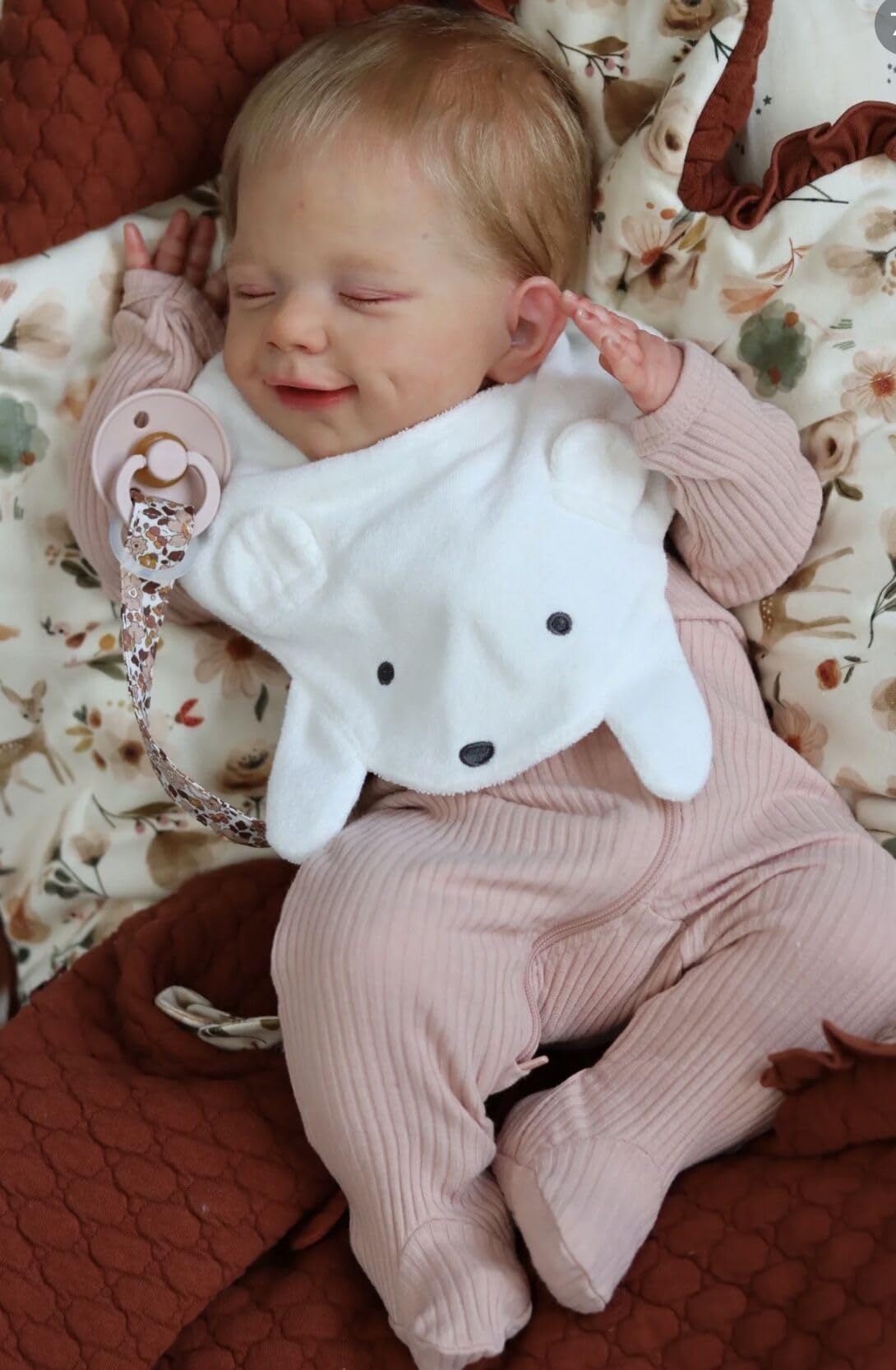 Puppe Reborn Puppen Mädchen hat den weichsten Körper Lebensecht Schlafend Babypuppen Silikon Reborn Babys Spielzeug Geschenk 22 Zoll