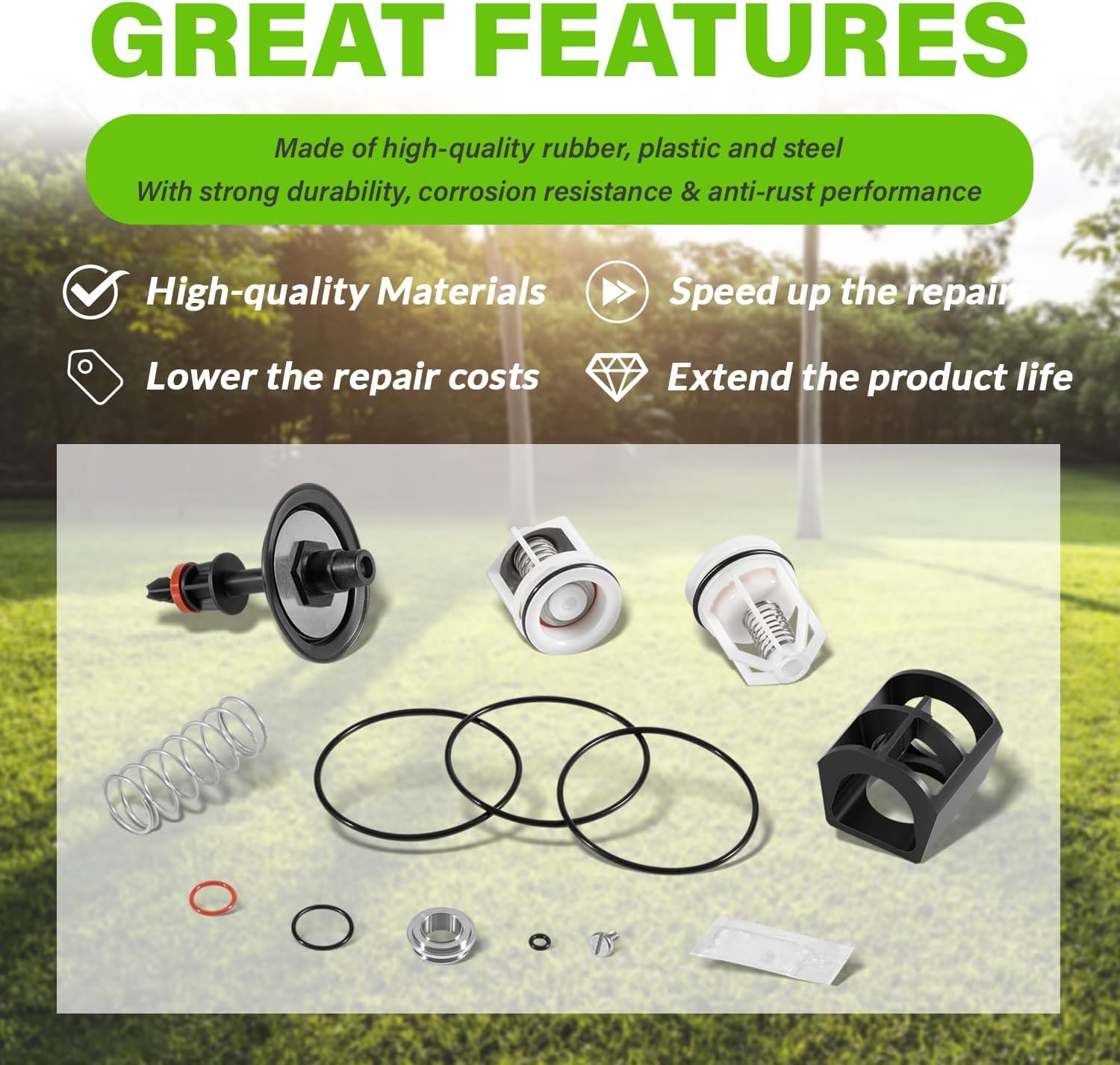 0887793 887793 RK 009M2-T Kit Replace for Watts 009M2 1" Total Repair Kit Fits for Watts 1" 009 LF009 Reduced Pressure Zone Assemblies Include Total Relief Valve/First/Second Check Valve Repair Kit