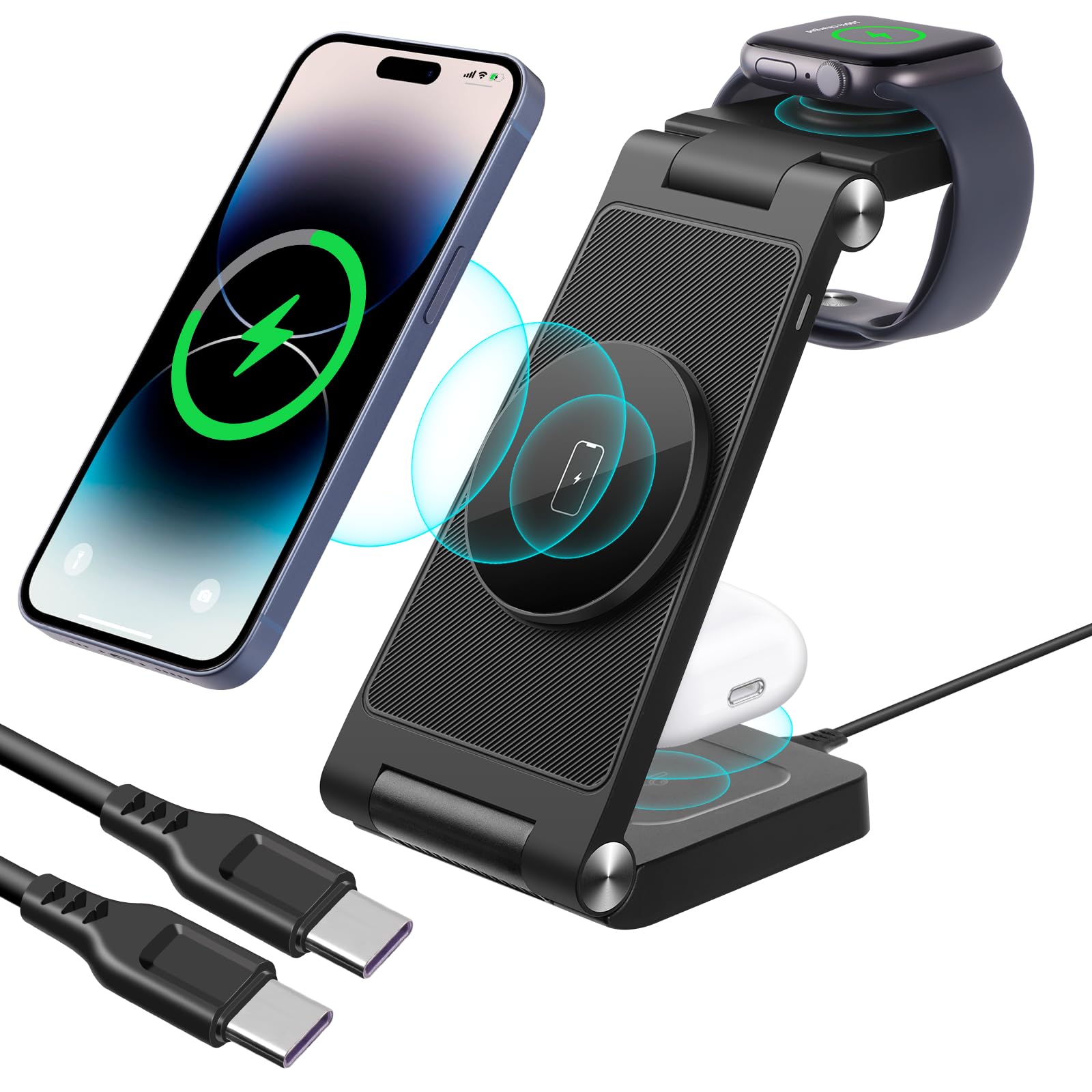 ワイヤレス充電器 置くだけ充電器 急速充電器　iPhone対応⭐︎ ワイヤレス充電器 置くだけ充電 スマホ ワイヤレス iphone 充電