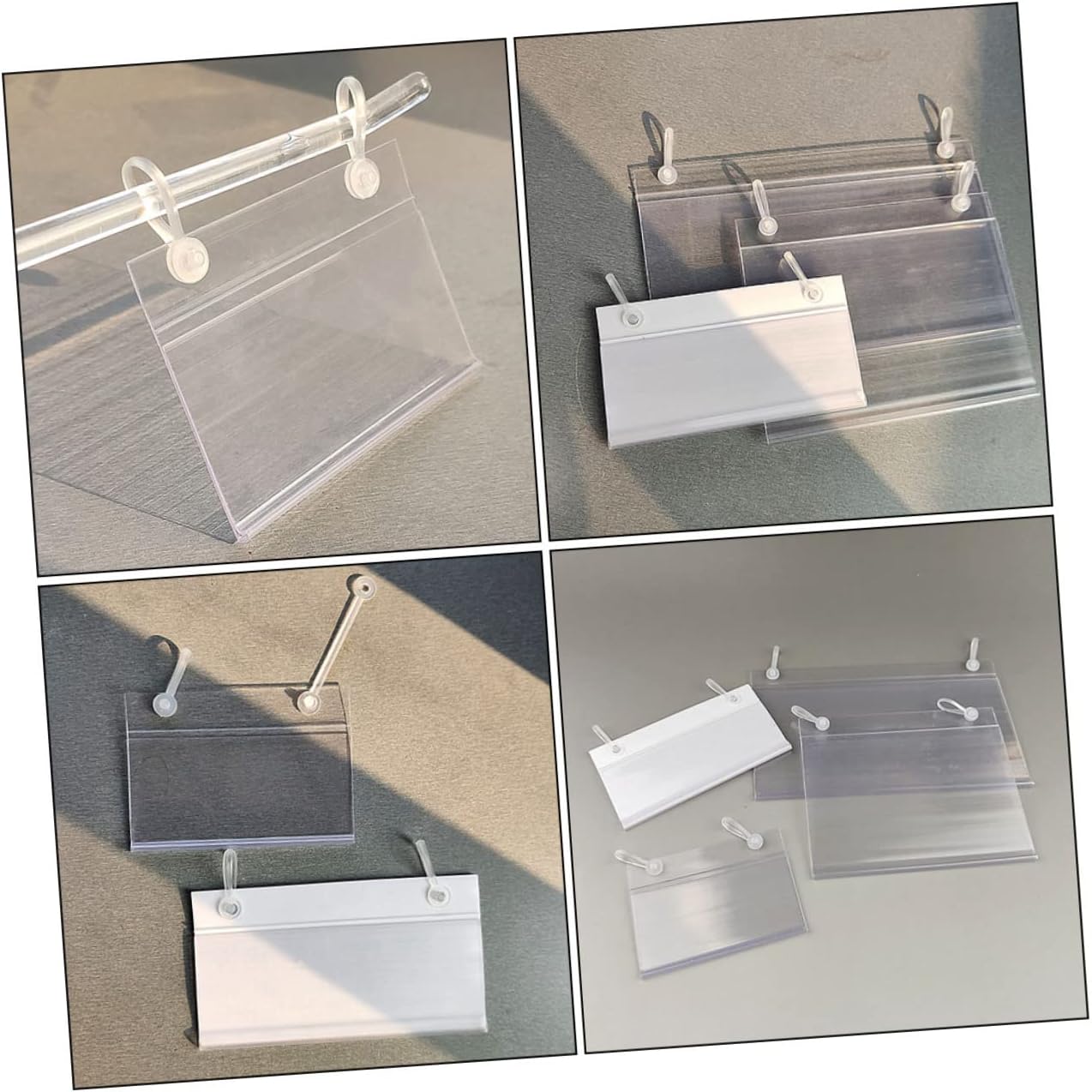 40pcs Transparent Price Tag Holders Label Holders for Supermarket and Store Display Easy to Install Hanging Price Tags for Merchandise Signage