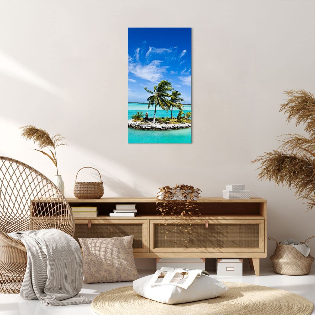 Tableau Moderne Forêt Arbre Nature 55x100cm - Impression Sur Toile Premium Prête à Accrocher