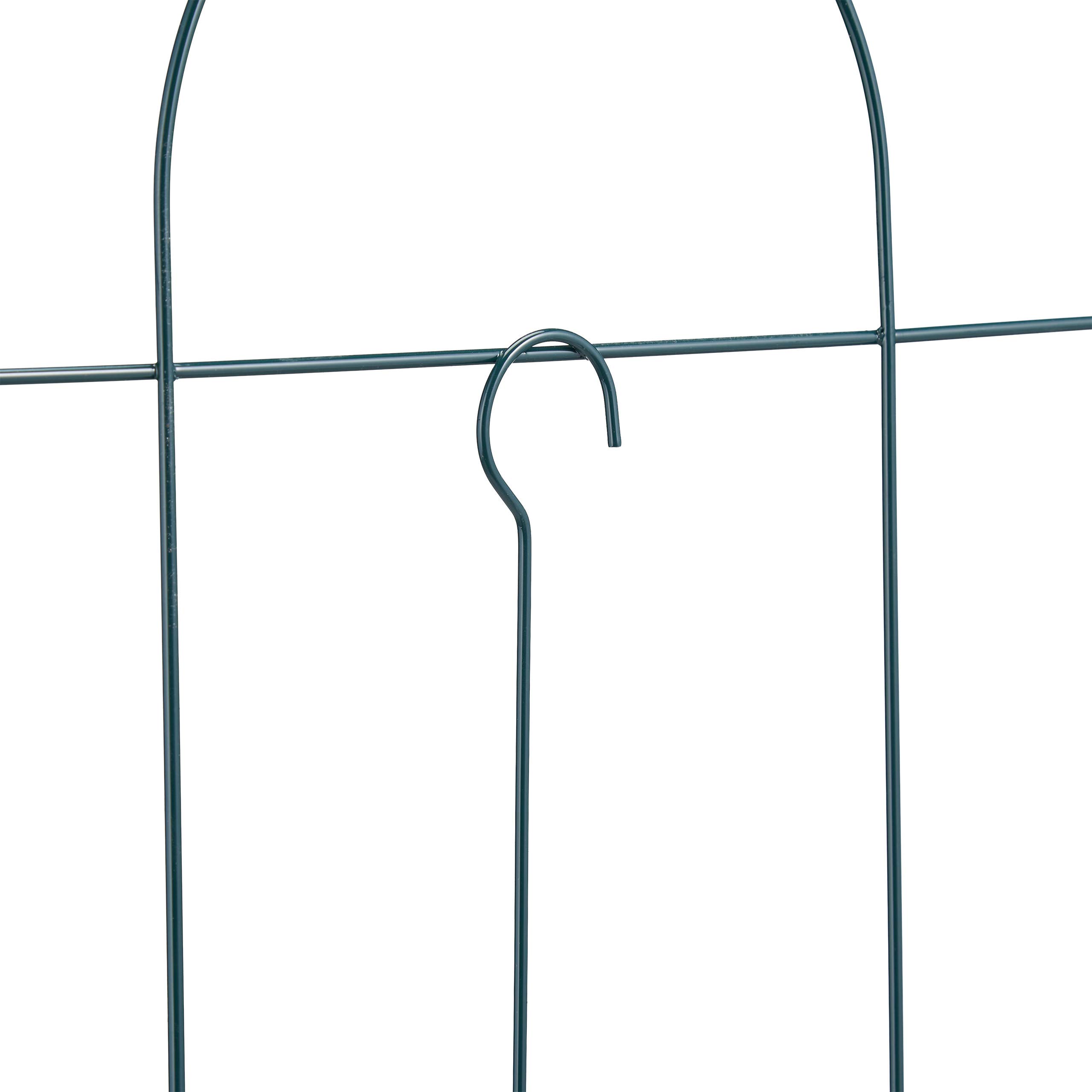 Relaxdays Recinzione da Giardino, Set 5 Pareti per Cortile, Recinto Decorativo, Metallo, Design Antico, 62x244, Verde