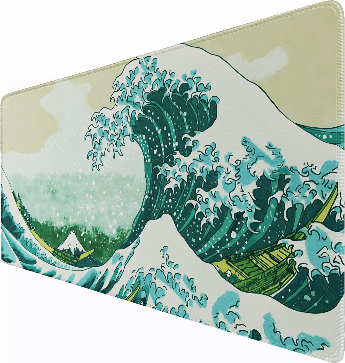 Large Extended Gaming Mouse Pad, 31.5" x15.7" Large Mat with Superior Micro-Weave Cloth, Water Resist Keyboard Mousepad with Non-Slip Base, Laptop Pad for Office Home Gaming, Waves