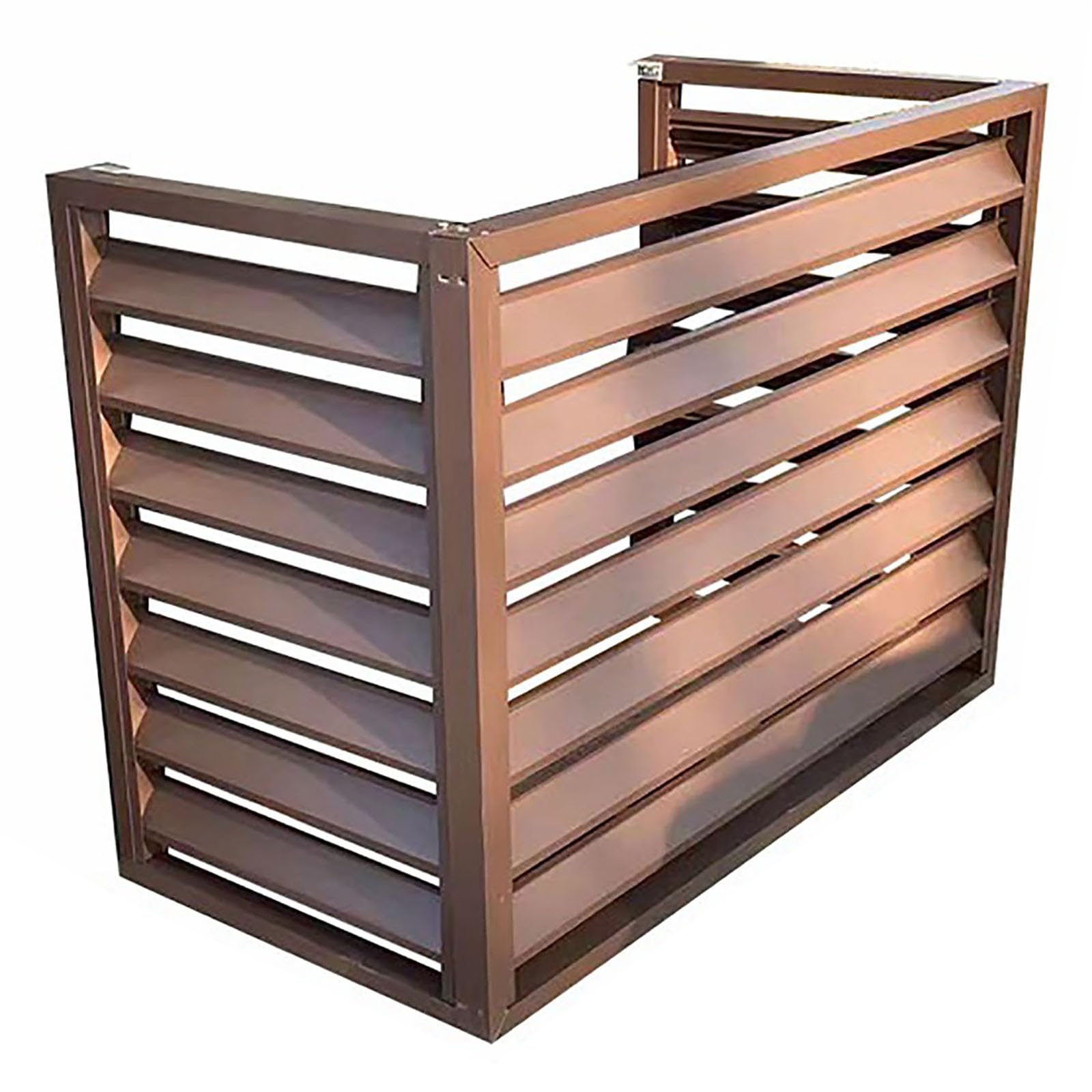 Outdoor Air Source Heat Pump Cover Condenser Protective Aluminum Mini-Split Condenser Cover Ideal for Plant Stand and Concealing Ac Unit (3sides-Coffee,110x60x80cm)