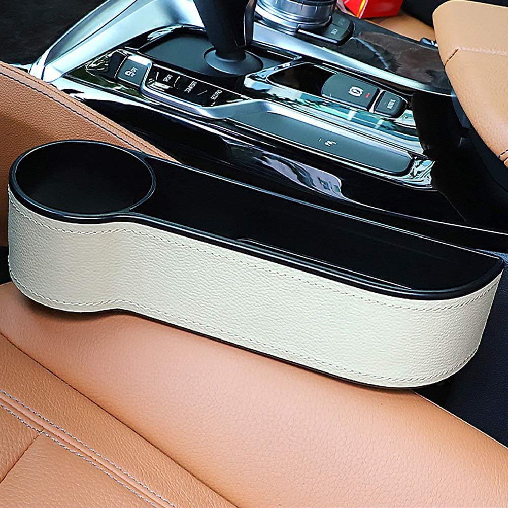 Organizador asiento de coche con bolsillo lateral rígido para tarjetas y móviles