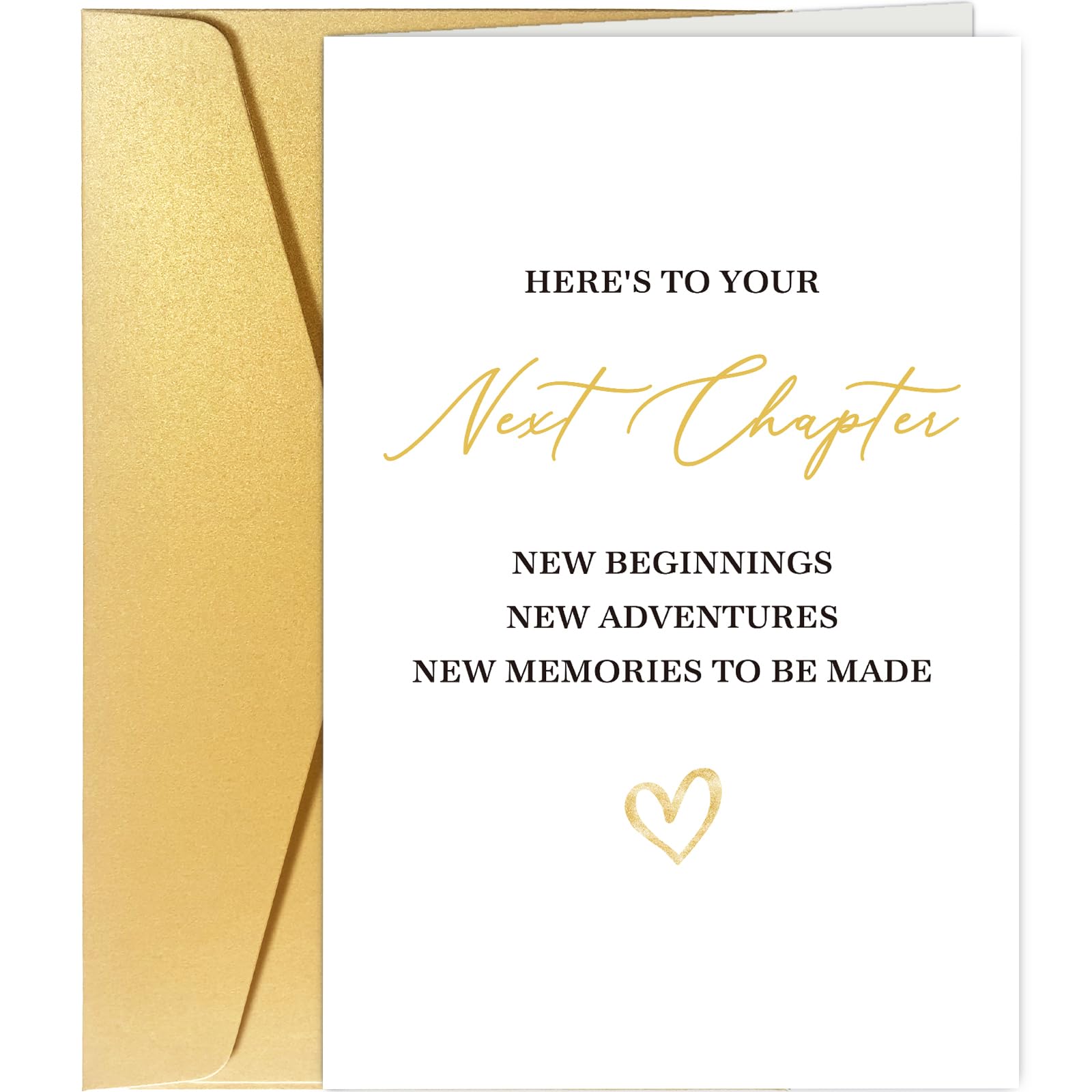 Spercy Next Chapter Card, Inspirational Congratulations Card for Graduation, Promotion, New Job, Retirement, Moving, New Beginnings New Adventures New Memories