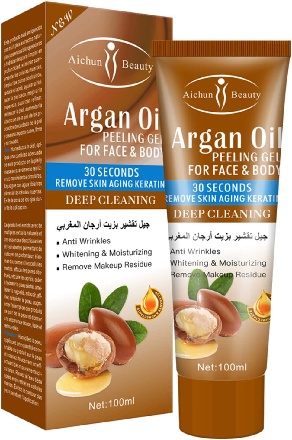 AICHUN BEAUTY Peeling Gel Face Body Removes Skin Aging Keratine Deep Cleaning Moisturizing Refresh Skin Smooth (ARGAN OIL PEELING GEL)