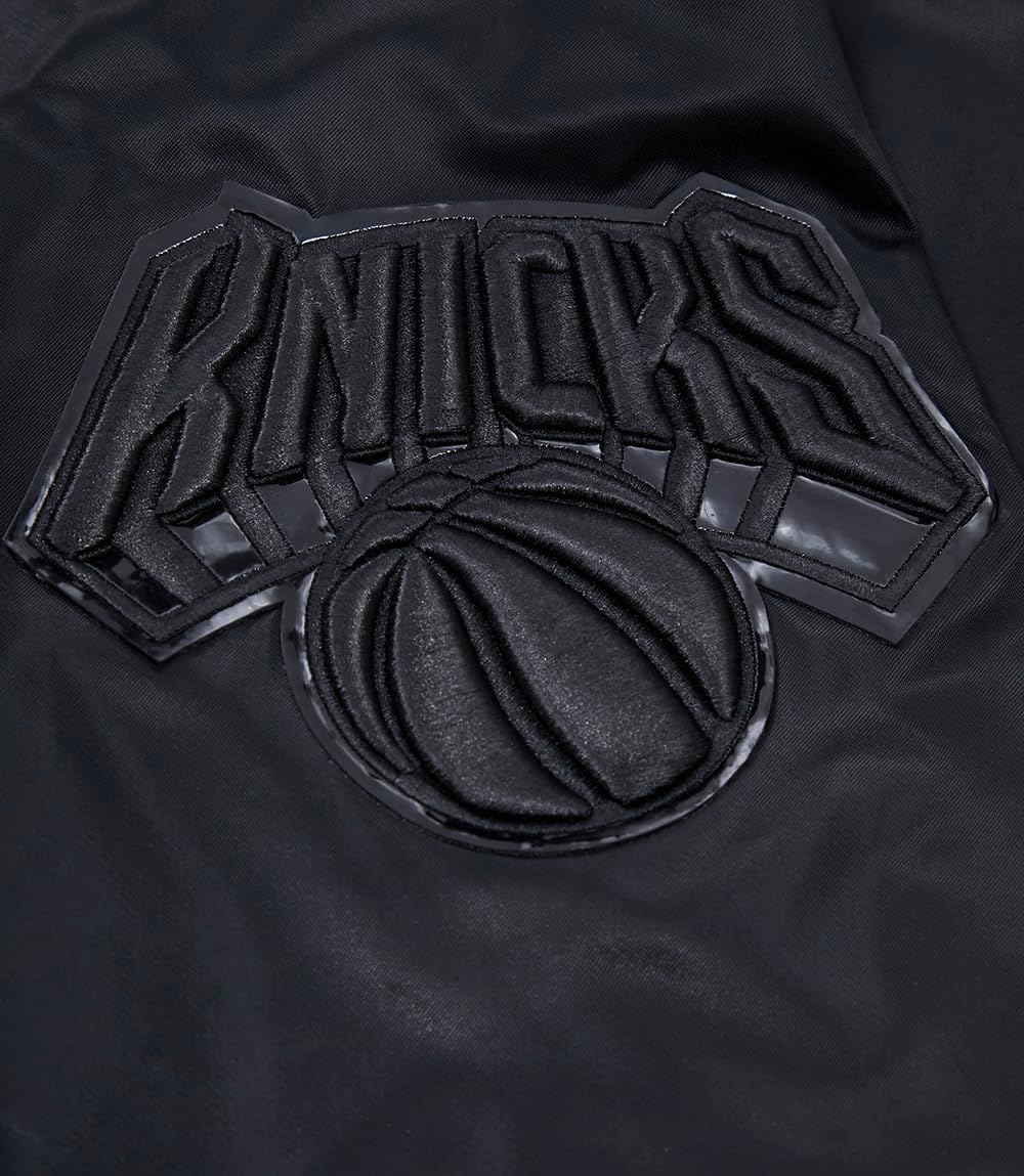 Pro Standard Mens NBA Classic Triple Black Satin Jacket - Image 8