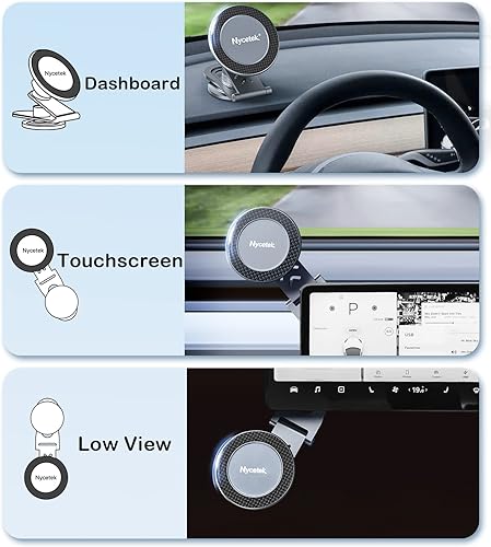 Miniatura 9 de Nycetek Soporte de teléfono Tesla para automóvil, [potencia de succión super] Soporte magnético para iPhone para Tesla modelo Y/3/S/X accesorios