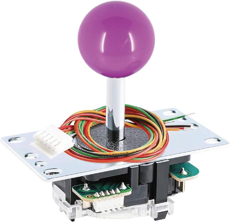 SANWA JLF-TP-8YT Original Joystick - for Arcade Game 4 & 8 Way Adjustable, Compatible with Catz Mad SF4 Tournament Joystick (Purple Ball Top)