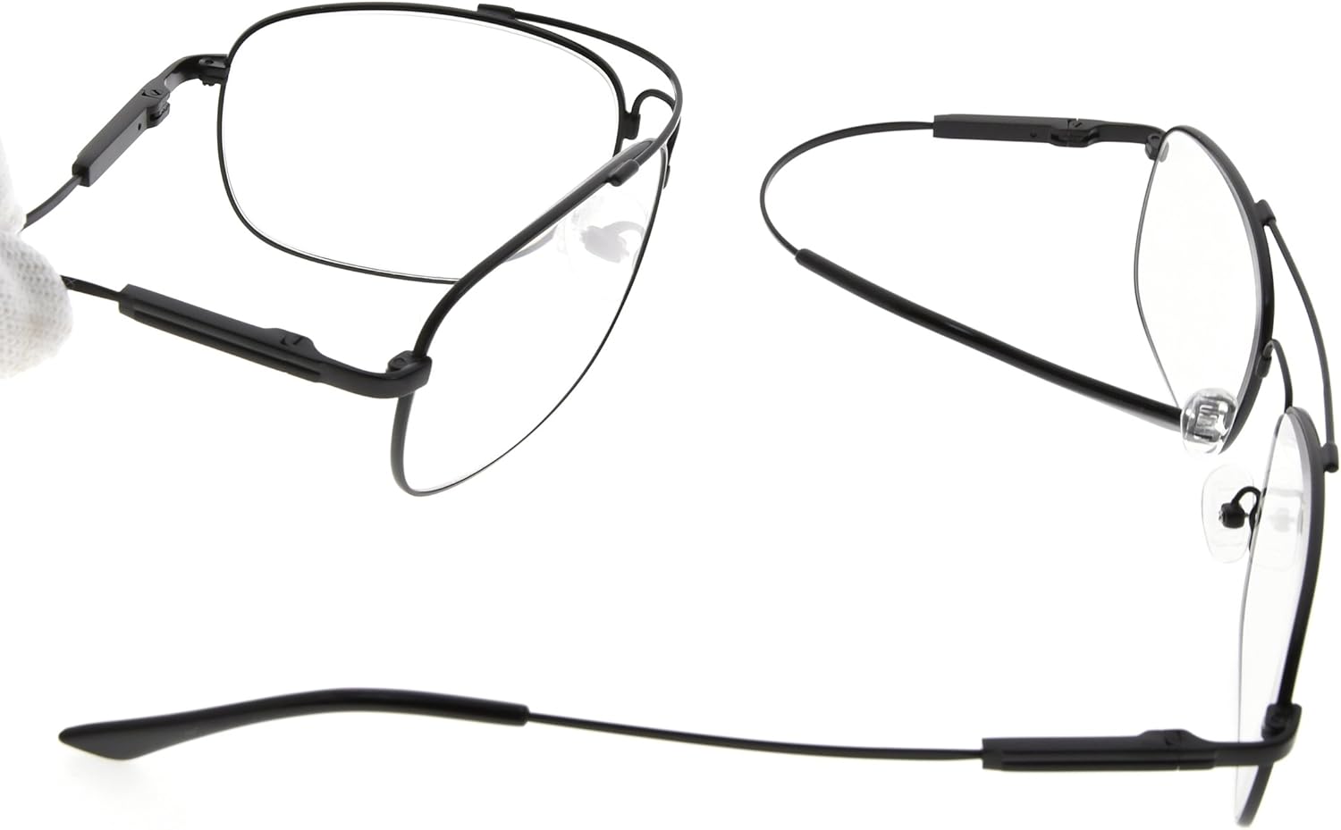 Eyekepper Mens Womens Memory Titanium Reading Glasses Bendable Bridge And Temple Readers (Black,+1.50)