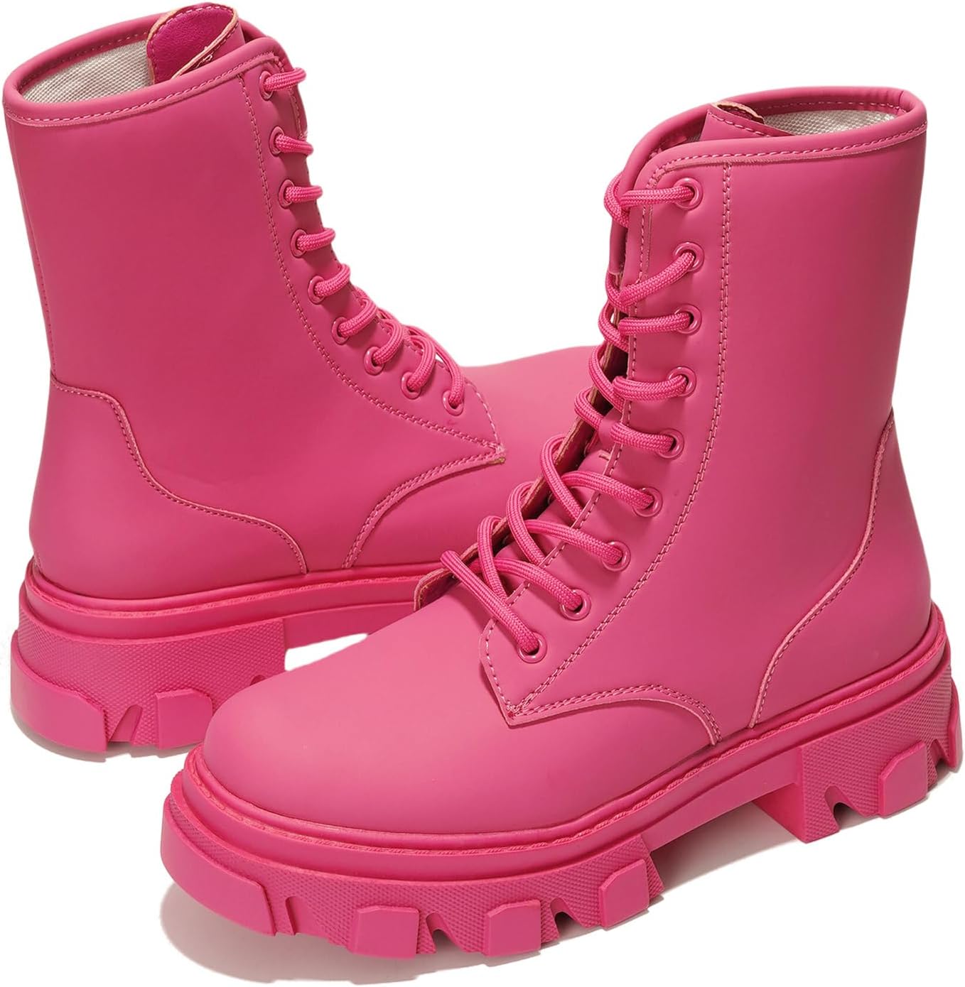 Women's Chunky Heel Combat Boots Platform Ankle Booties, Lace Up Fall Winter Streetwear Fashion Boots, Comfortable Block Heel (Chrisley) - Image 6