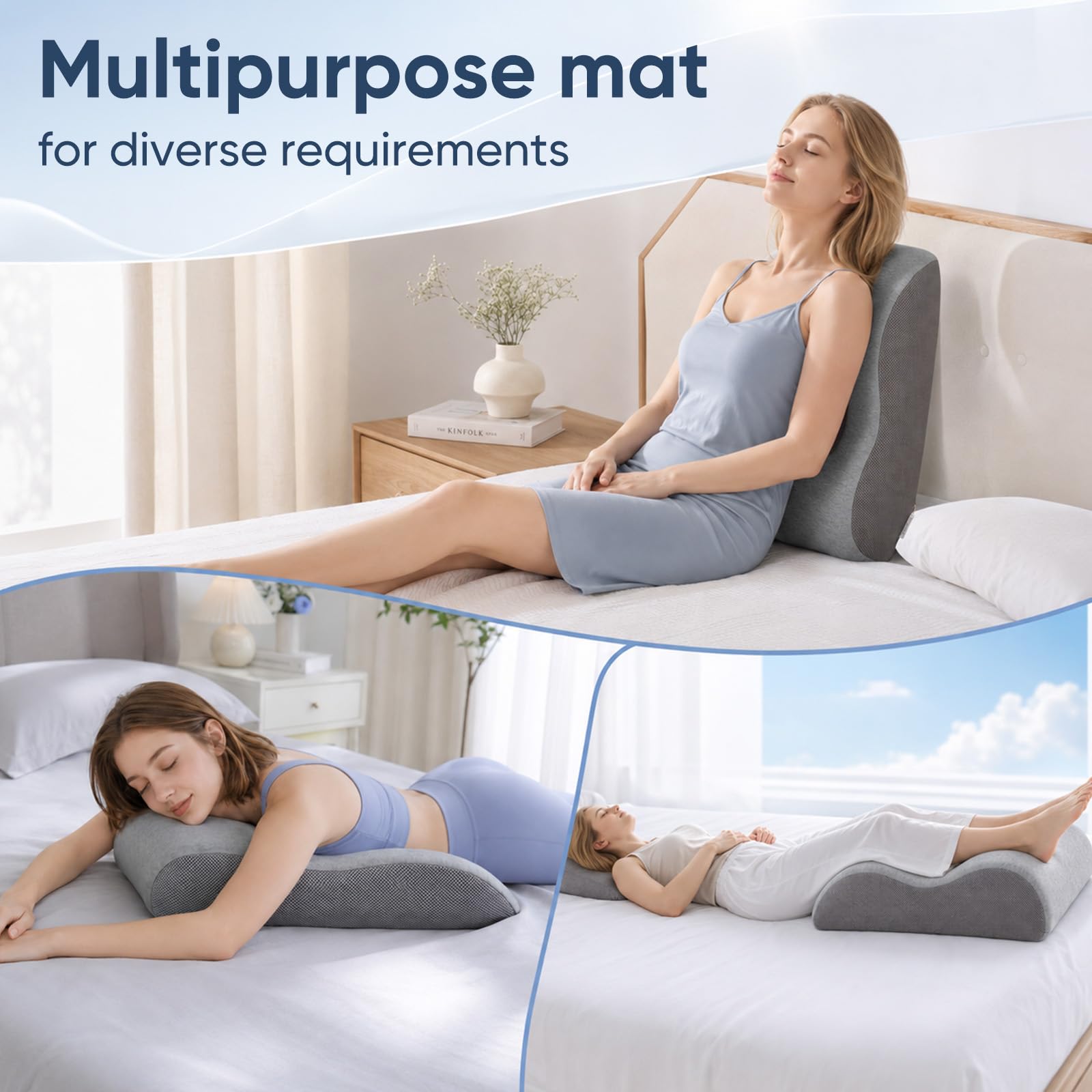 Cuscino per gambe da sollevare, cuscino di supporto per le gambe dopo operazioni, cuscino traspirante in memory foam per gambe e ginocchia, cuscino di supporto per gambe e ginocchia, cuscino di
