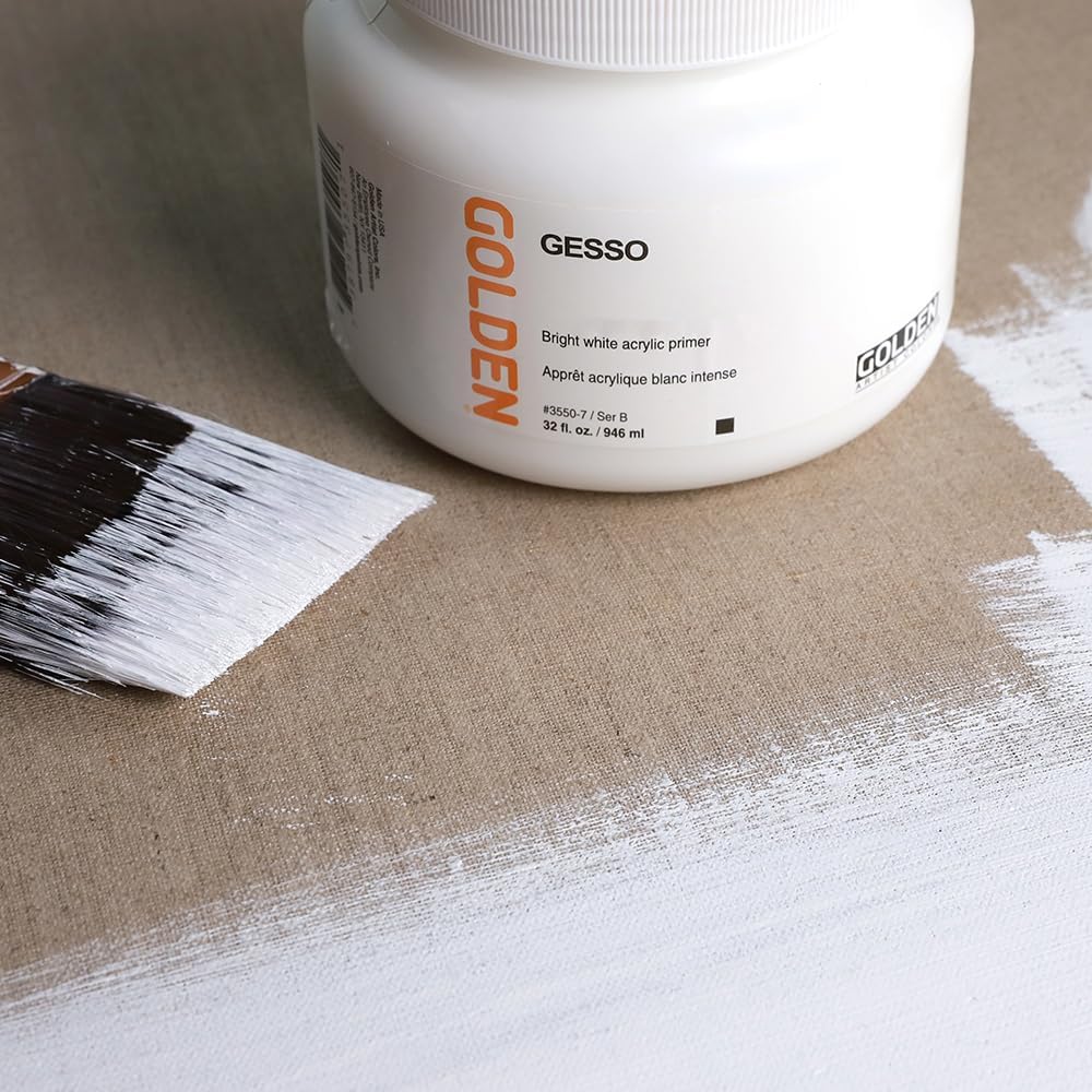 GOLDEN Gesso, 32 fl. oz. Jar, Professional Acrylic Gesso, Opaque
