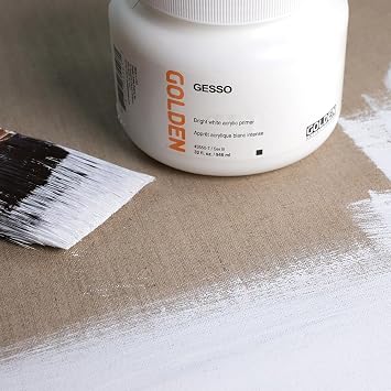 GOLDEN Gesso, 128 fl. oz. Jug, Professional Acrylic Gesso, Opaque