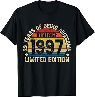 Vintage 1997 Limited Edition 29 Years of Being Awesome Bday T-Shirt