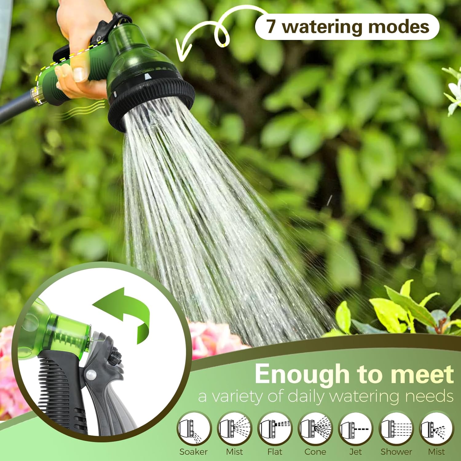 Pedal Hose Reel Cart with 82 ft of 1/2" Hose, Portable Water Hose Reel with Wheels, Garden Mobile Tools for Outside, Garden, Yard, Lawn