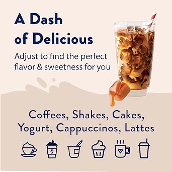 Jordan's Skinny Syrups Sugar Free Coffee Syrup, Caramel Flavor Drink Mix, Zero Calorie Flavoring for Chai Latte, Protein Shake, Food & More, Gluten Free, Keto Friendly, 25.4 Fl Oz, 1 Pack