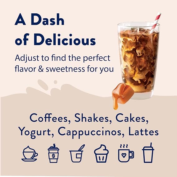 Jordan's Skinny Syrups Sugar Free Coffee Syrup, Caramel Flavor Drink Mix, Zero Calorie Flavoring for Chai Latte, Protein Shake, Food & More, Gluten Free, Keto Friendly, 25.4 Fl Oz, 1 Pack