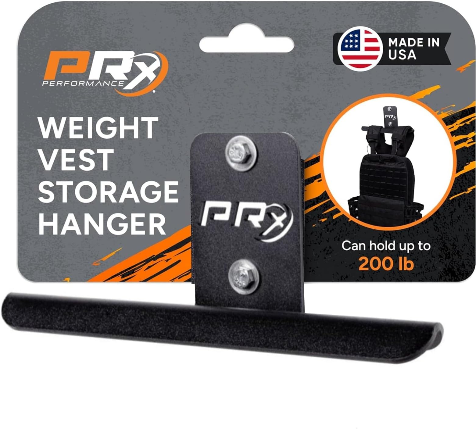 PRx Performance USA Made Wall-Mounted Heavy Duty Storage Hanger for Weight Vests,Tactical Gear, Backpacks,and Body Armor Plate Carrier Vest, Durable Steel Construction for Home Garge Gym Accessories