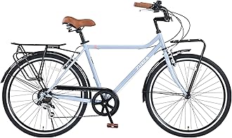 Vintage Style 26 Inch Adult Cruiser Bicycle Hybrid Bike 7 Speeds Commuter Bike for Women, Men, Seniors, SHMANO Shifter and derailleur Step-Over Steel Frame,Double Cargo Rack，4 Colors