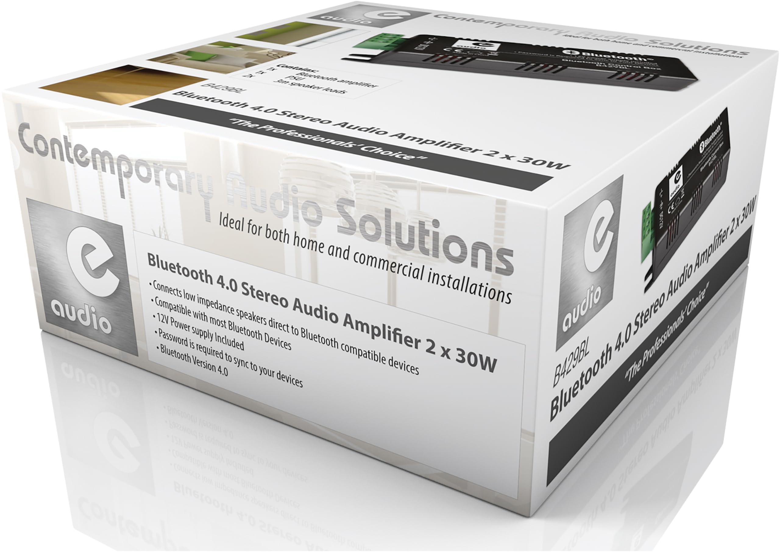 Amplificateur Bluetooth 2 x 30 W avec bloc d'alimentation