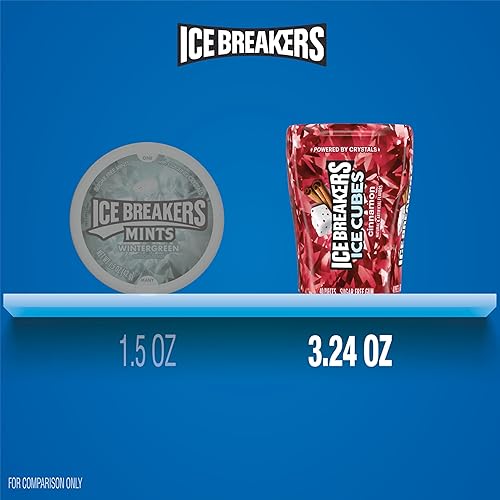 Miniatura 4 de ICE BREAKERS Ice Cubes Cinnamon Flavored Sugar Free Chewing Gum Bottles, 3.24 oz (6 Count, 40 Pieces)