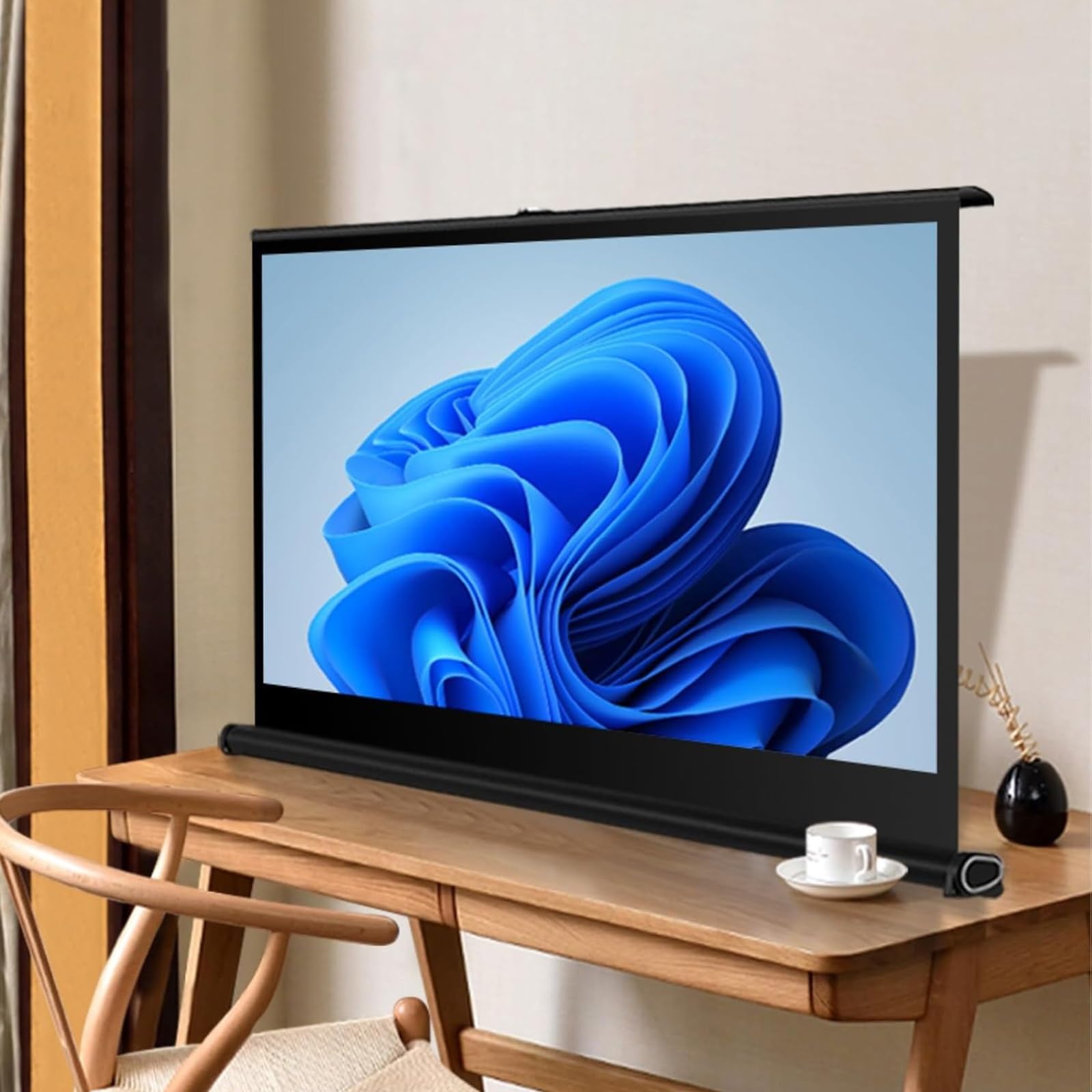 Proiettore Telo Portatile, 30" , 40" , 50" Schermo Di Proiezione Da Tavolo Mobile Telo Proiettore Manuale, Pull-up Telo Proiettore Per Esterno/Interno Cinema，schermo Di Proiezione Pieghevole(4:3,30")
