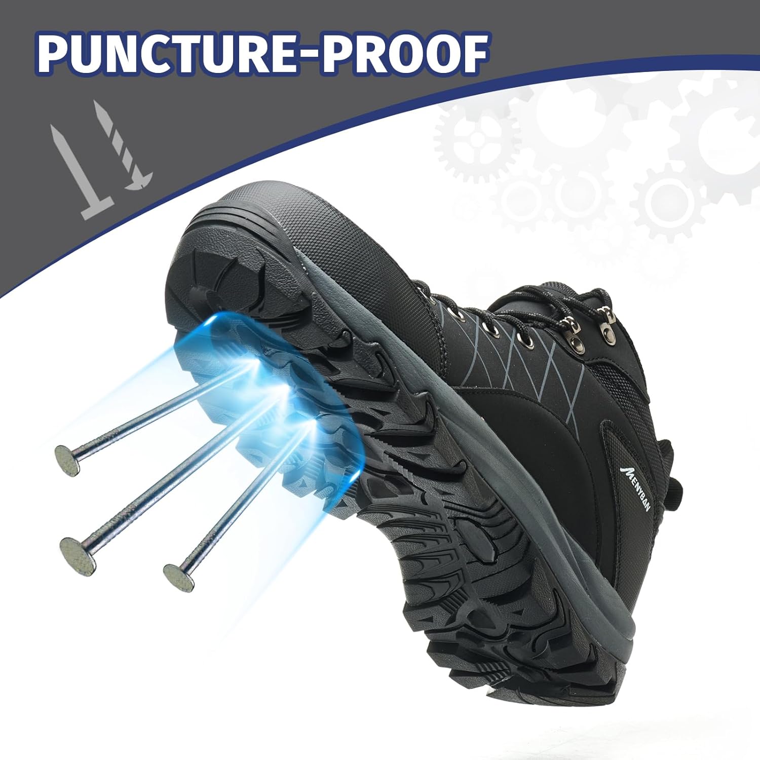 Steel Toe Boots for Men Waterproof Wide Width Slip Resistant Safety Toe Sneakers Puncture Proof Durable Construction Work Shoes for Outdoor Industrial Use - Image 5