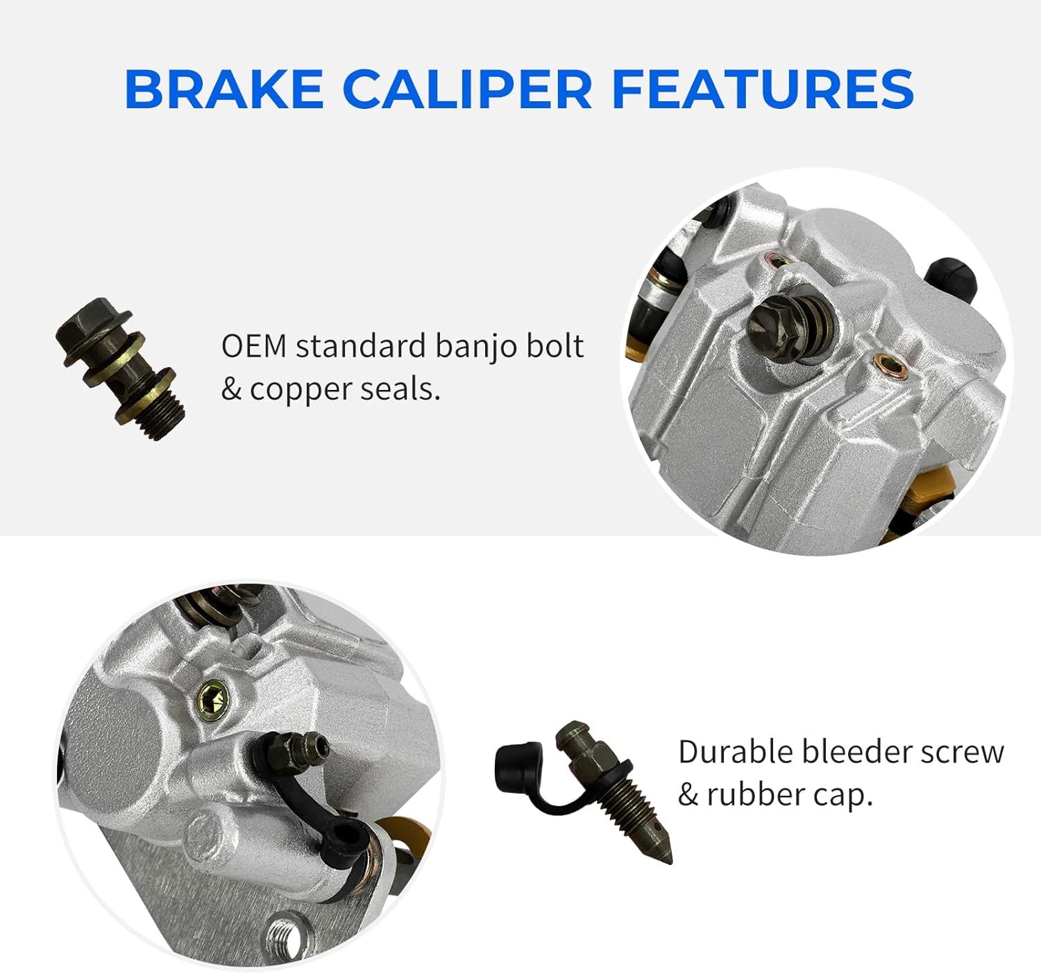 M MATI Rear Brake Caliper for Yamaha Viking 700 Wolverine X2 X4 700 850 2014-2022 1XD-2580W-00-00 1XD-2580V-00-00