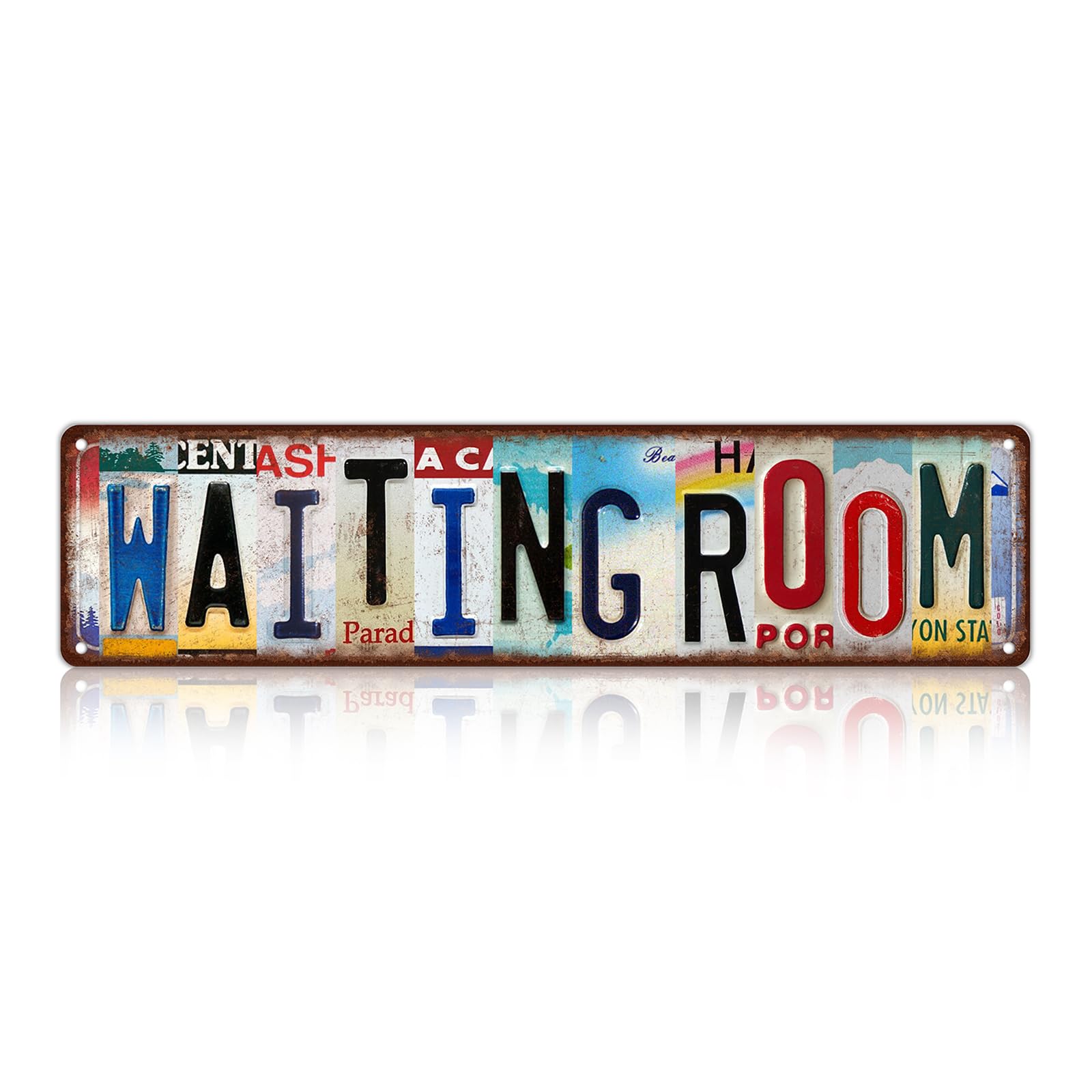 Vintage Waiting Room Metal Tin Signs Street Signs Wall Decor 16 x 4 Inches