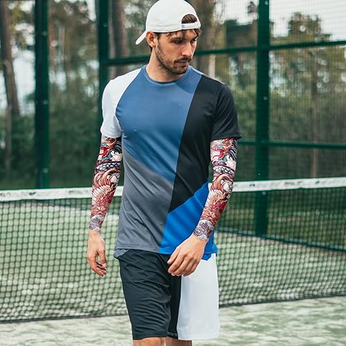 Vista 31 de Aresvns Halloween Makeup Tattoo sleeves, Premium Cooling Arm Sleeves for Men and Women UV Sun Protection Arm Sleeves Guardián
