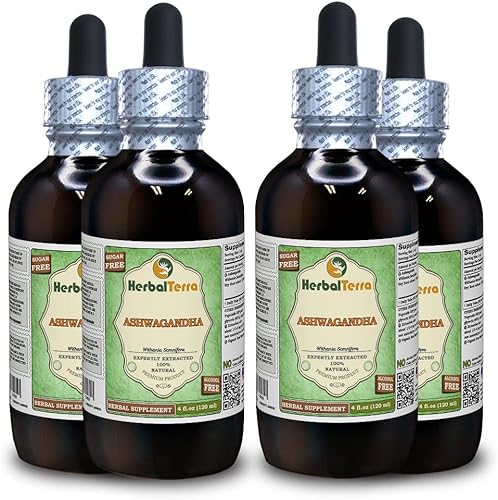 Miniatura 9 de Ashwagandha (Withania Somnifera) Glicerita, extracto líquido orgánico de raíz seca sin alcohol, 2 onzas