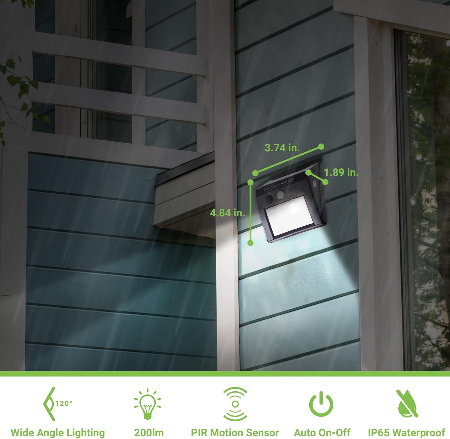 Solar Lights Outdoor Motion Sensor, 48 Super Bright LED Solar Lights Waterproof IP65 with Auto ON-Off Function, Great Security Lights for Garden, Fence, Backyard, Driveway, Front Door, Garage