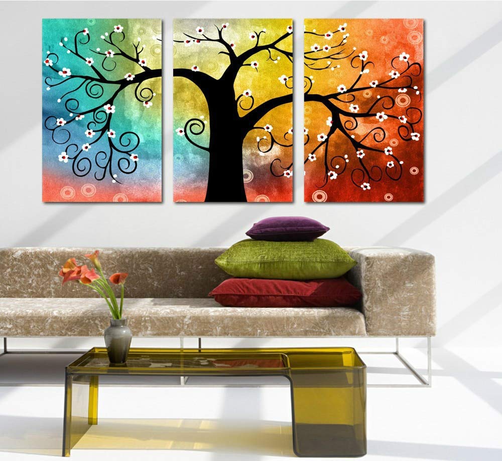 Abstraite Toujours La Vie 3 Panneau Mur Art | Toiles Premium Style Huile 30x40cm