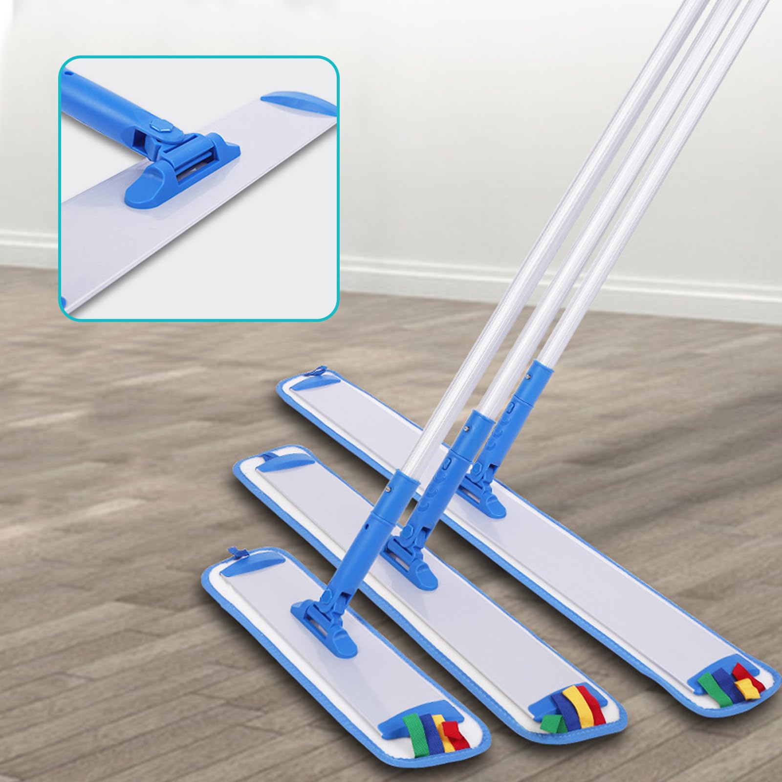 Mop per pulizia profonda, mop per pavimenti in fibra ultra fine per la pulizia dei pavimenti, mop piatto, mop eccellente e robusto, utilizzato per la pulizia della casa[60cm]