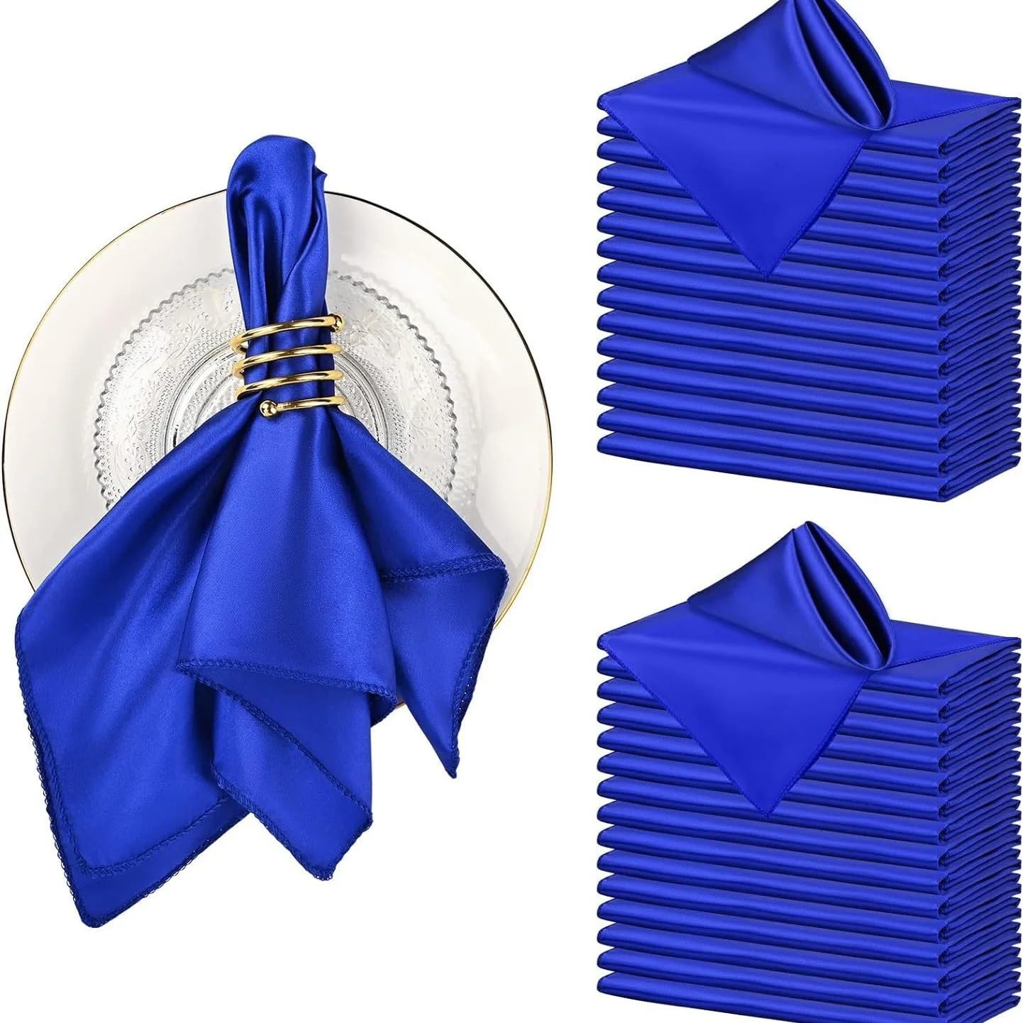 Cloth Dinner Table Napkins, Soft ester Dinner Napkins Multicolor 40x40cm 10pcs(10pcs Blue)