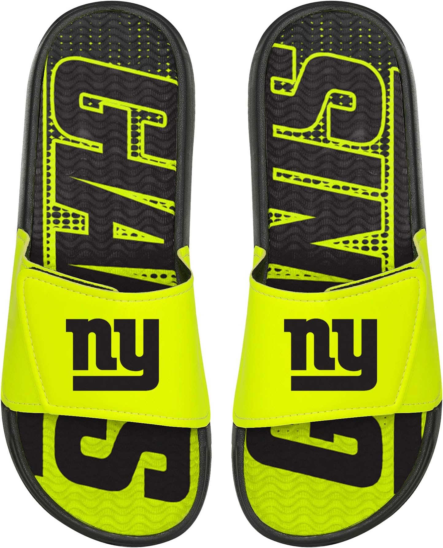 FOCOMen's NFL Team Logo Athletic Sport Shower Flip Flop Sandals Gel Slides, Highlights, 9-10