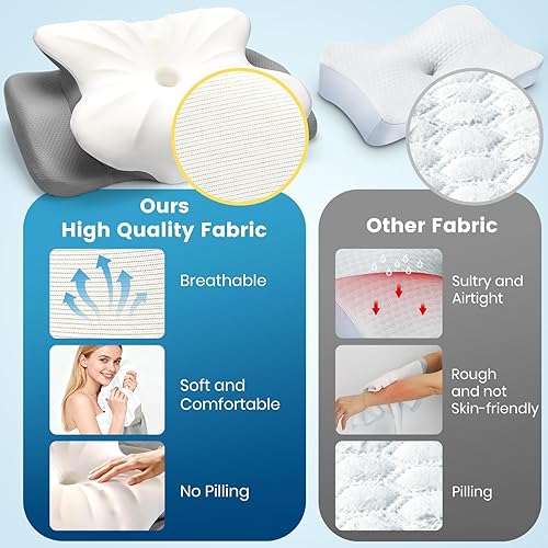 Miniatura 2 de ASTARRY Almohada cervical para cuello y hombro, almohada de espuma viscoelástica de contorno, almohada ergonómica de apoyo para el cuello para