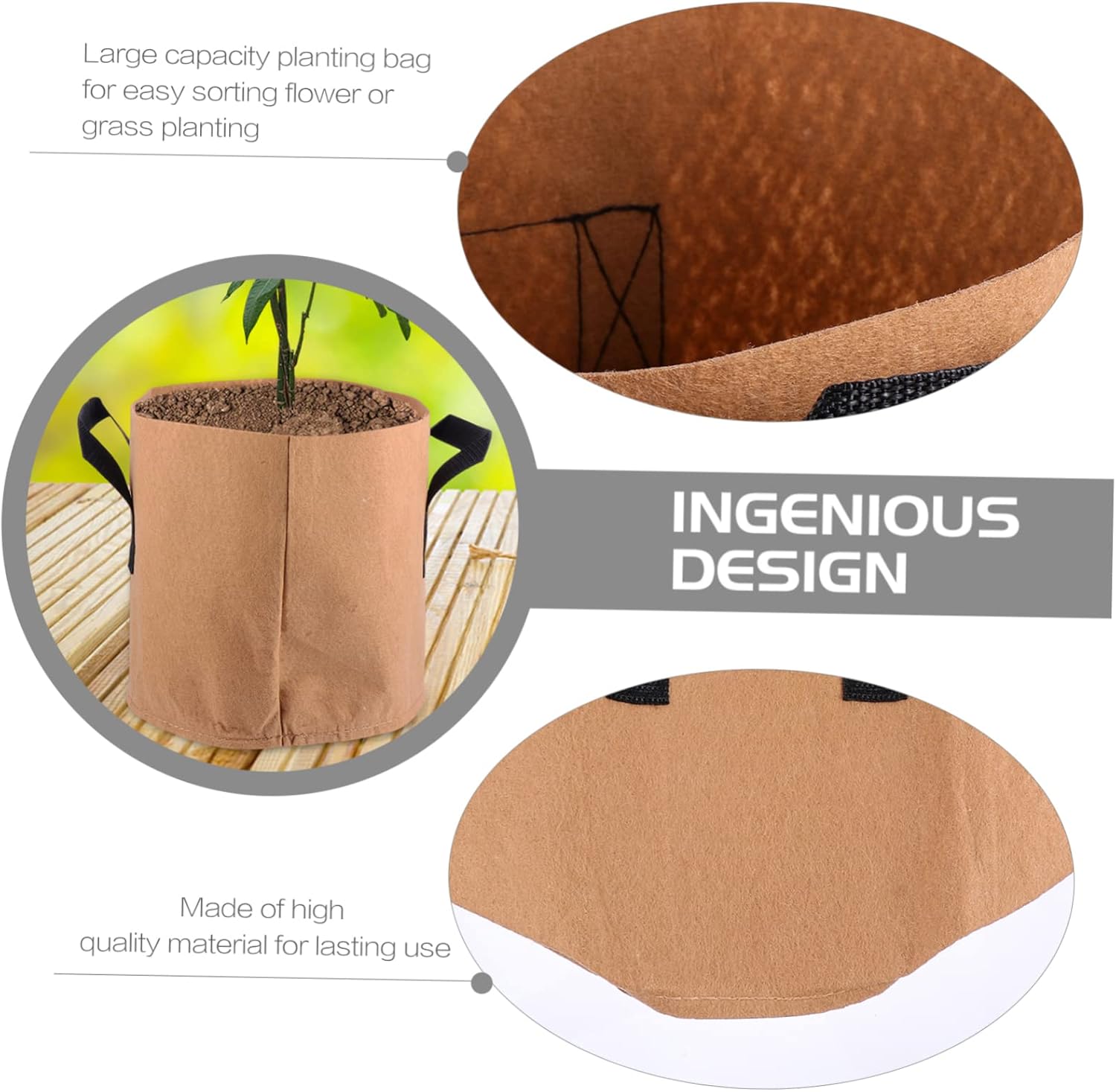 balacoo 12pcs Planting Bags Nonwoven Grow Pots for Vegetable Gardening Breathable Container for Root Health and Easy Storage