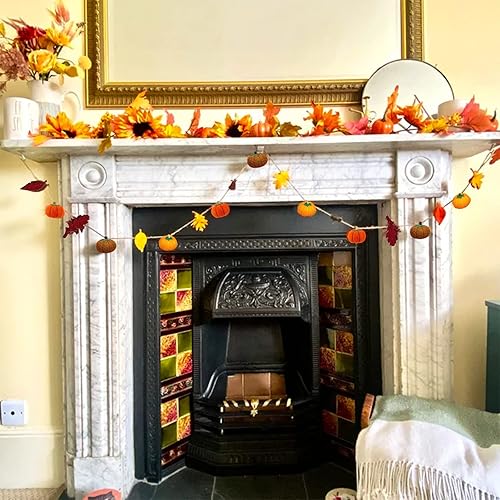 Miniatura 7 de Guirnalda de calabaza de fieltro, juego de calabaza, decoración de calabaza, guirnalda de otoño, festiva de temporada para interiores y exteriores,