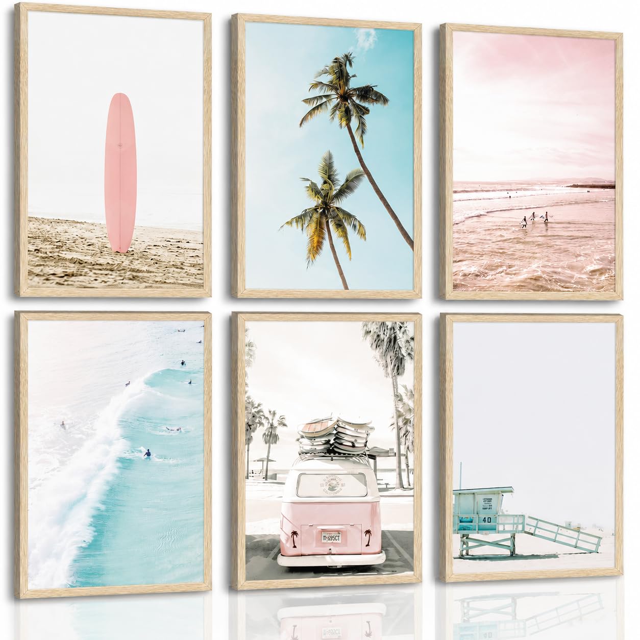 Photo 1 of Generic 6 Pcs Beach Surfboard Wall Art Set 8x10 Inch