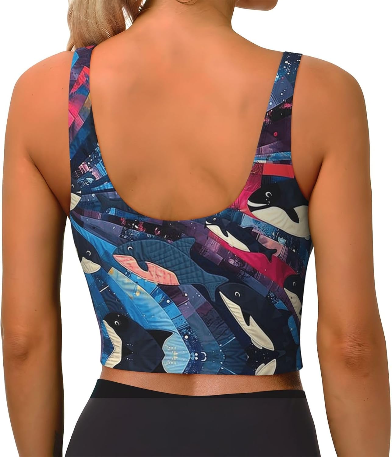 Whale Fall Women's Sports Bras - High Support Workout Tops for Women
