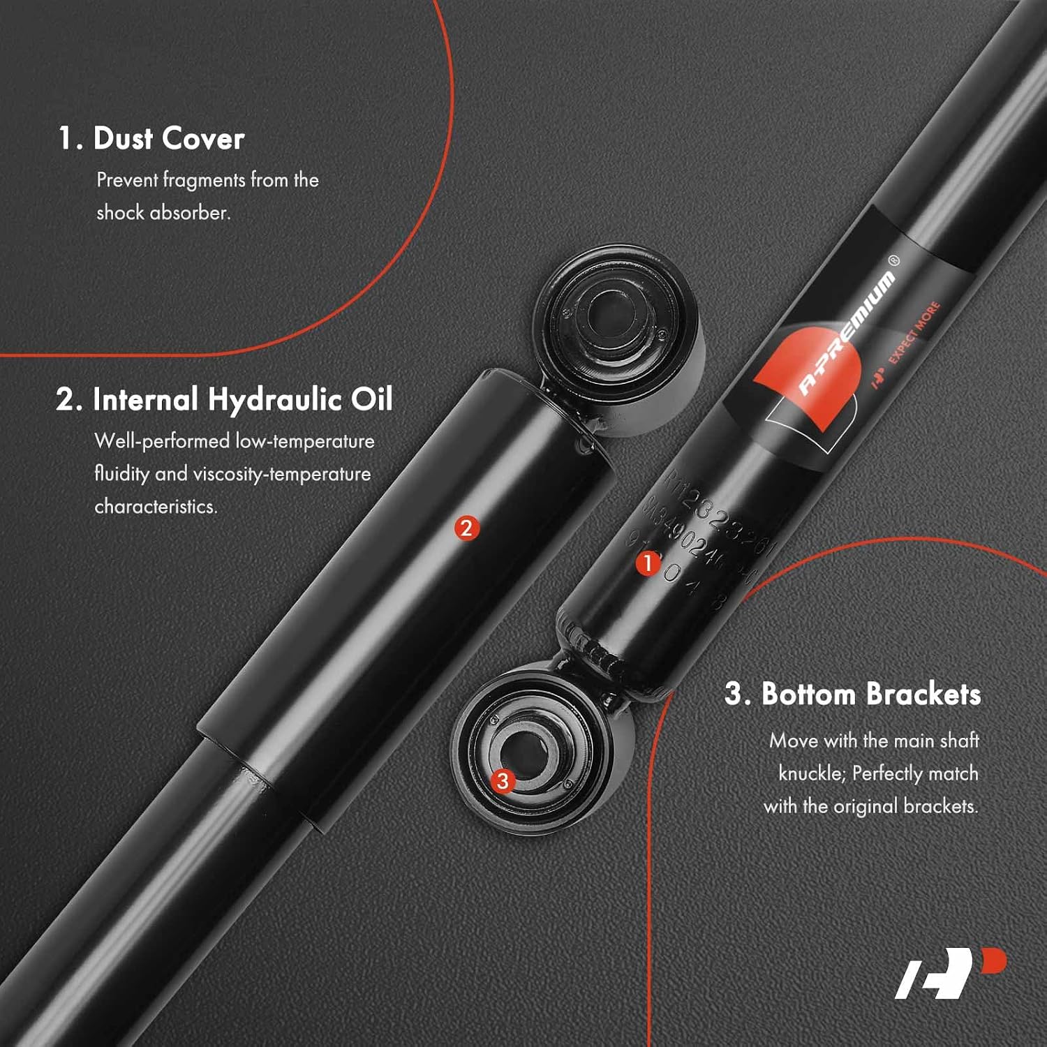A-Premium Front and Rear Shocks and Struts Compatible with Toyota RAV4 [2.4L/2.5L] 2006-2012 - 4x Replacement Suspension Shock Absorber Strut