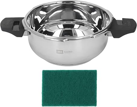 Stainless Steel Pressure Cooker, 1.8 Liter Small Pressure Cooker Explosion Proof, Multifunctional Pressure Canner Cookware for Gas Stove Induction Cooker, Silver