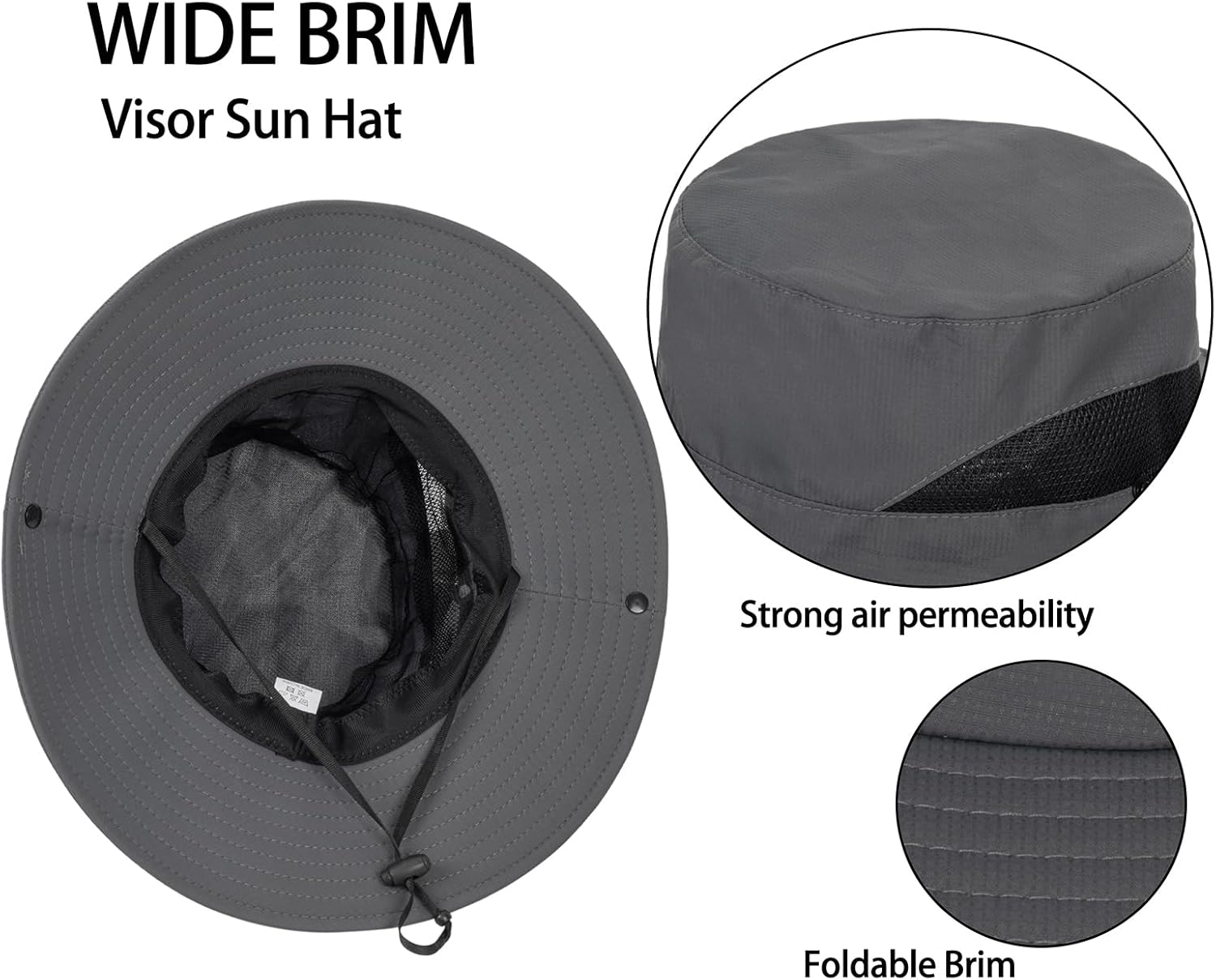 Men & Women Summer Sun Hat Beach Hat Wide Brim Outdoor Sun Protection Hat Packable Mesh Bucket Cap Safari Fishing Hat