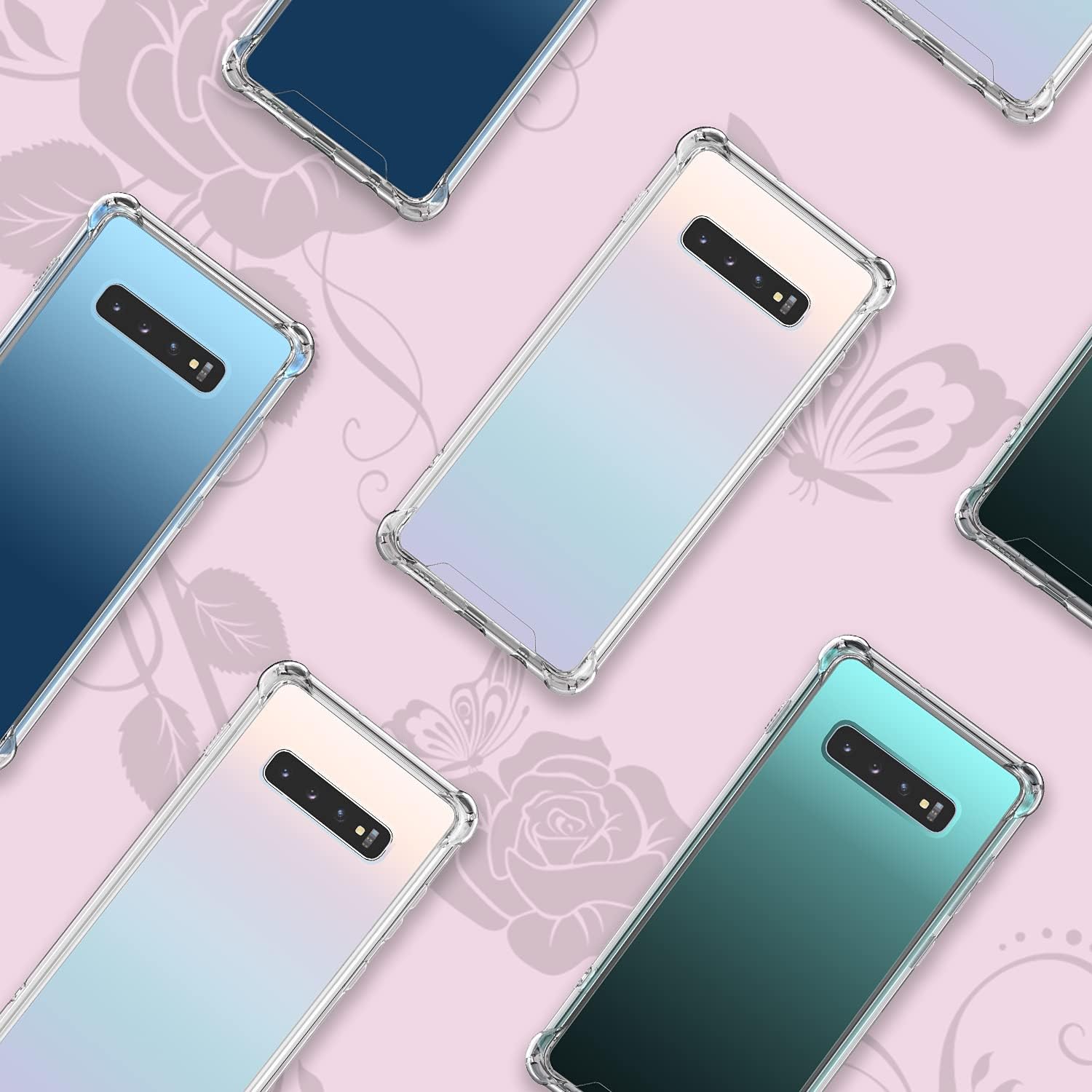 Cutebe Case for Galaxy S10,Shockproof Series Hard PC+ TPU Bumper Protective Cover for Samsung Galaxy S10 6.1 Inch 2019 Release Crystal