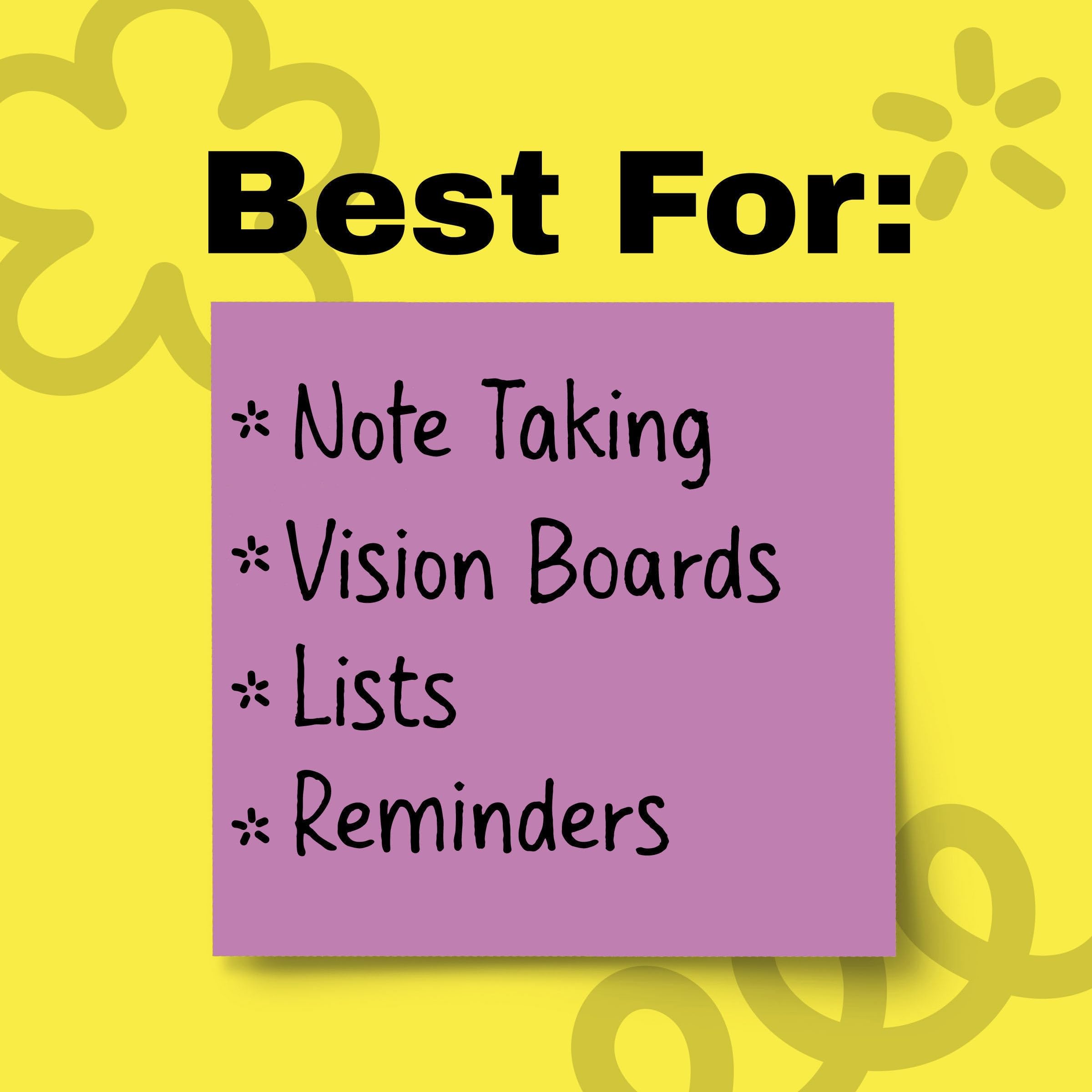 Neon Sticky Notes - 6 Pads of Super Sticky Notes -10 Neon Sticky Notes - 6 Pads of Super Sticky Notes -10