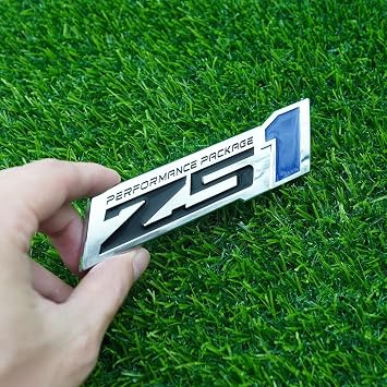 Hood Door Tailgate Engine Bumper Badge 3D Nameplate Emblem Logo Replacement for Z51 Performance Package 1Pc Chrome Black Blue